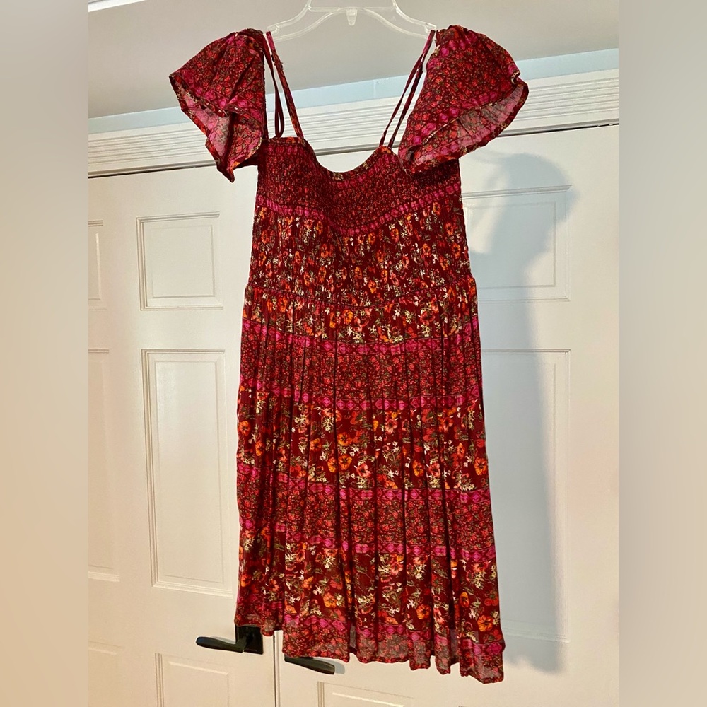 Red floral dress